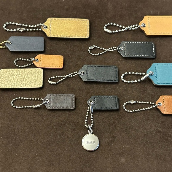 Authentic Coach Multicolor Leather Bag Tag Collection Hang Tag Key Chain - Picture 3 of 12